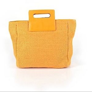 Vintage Bottega Veneta Top Zip Tote Leather Handles Orange